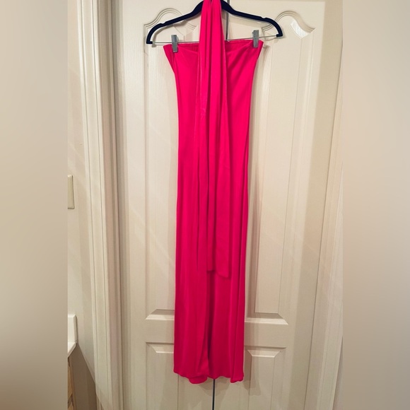 Anthropologie BHLDN Strapless Satin Midi Slip Dress w/ Scarf - Size XXS - Picture 6 of 10